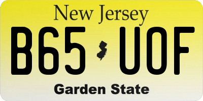 NJ license plate B65UOF