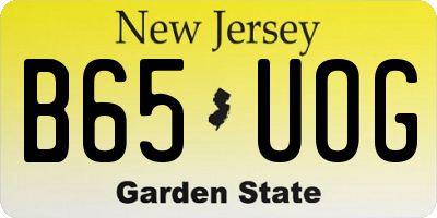 NJ license plate B65UOG