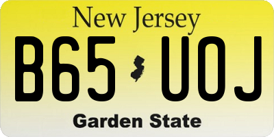 NJ license plate B65UOJ