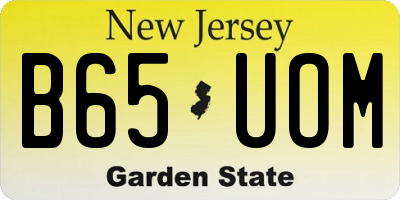 NJ license plate B65UOM