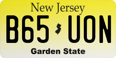NJ license plate B65UON
