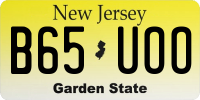 NJ license plate B65UOO