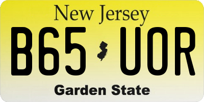 NJ license plate B65UOR