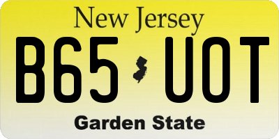 NJ license plate B65UOT