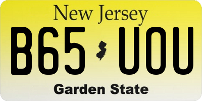 NJ license plate B65UOU