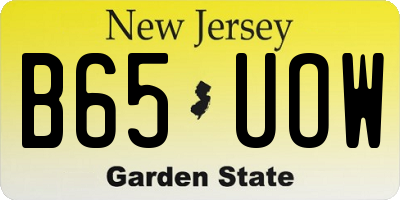 NJ license plate B65UOW