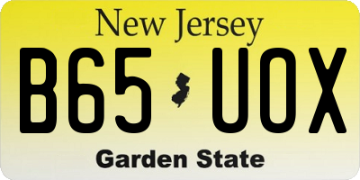 NJ license plate B65UOX