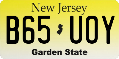 NJ license plate B65UOY