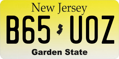 NJ license plate B65UOZ