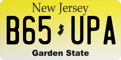 NJ license plate B65UPA