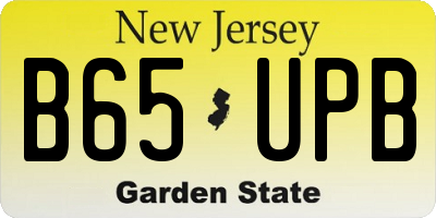 NJ license plate B65UPB