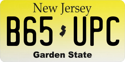 NJ license plate B65UPC
