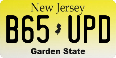 NJ license plate B65UPD