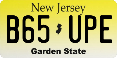 NJ license plate B65UPE