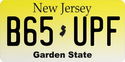 NJ license plate B65UPF