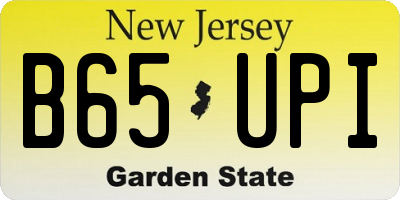 NJ license plate B65UPI