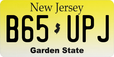 NJ license plate B65UPJ