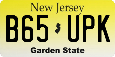 NJ license plate B65UPK