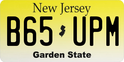 NJ license plate B65UPM