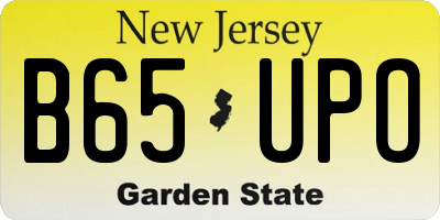 NJ license plate B65UPO