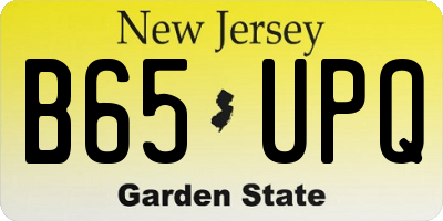 NJ license plate B65UPQ