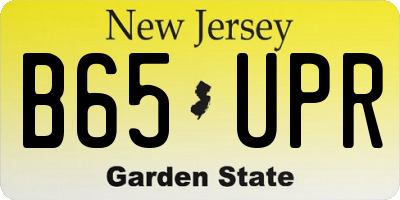NJ license plate B65UPR