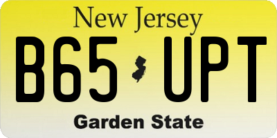 NJ license plate B65UPT