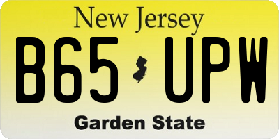 NJ license plate B65UPW