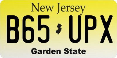 NJ license plate B65UPX