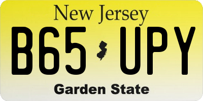 NJ license plate B65UPY
