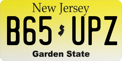 NJ license plate B65UPZ