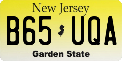 NJ license plate B65UQA