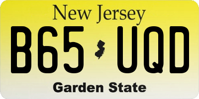 NJ license plate B65UQD