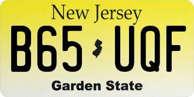 NJ license plate B65UQF