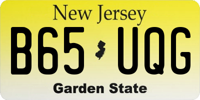 NJ license plate B65UQG