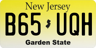 NJ license plate B65UQH