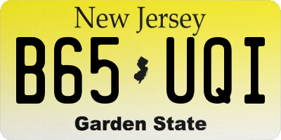 NJ license plate B65UQI