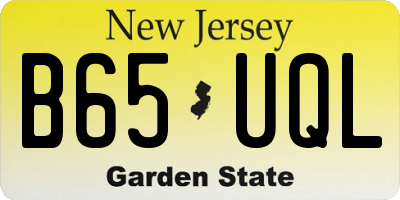 NJ license plate B65UQL