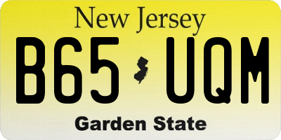 NJ license plate B65UQM