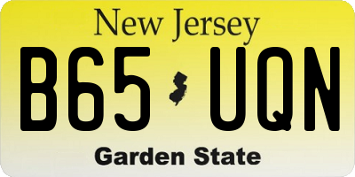 NJ license plate B65UQN