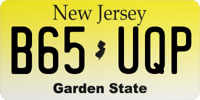 NJ license plate B65UQP