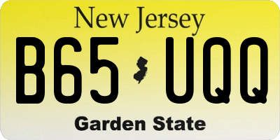 NJ license plate B65UQQ