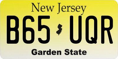NJ license plate B65UQR