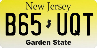 NJ license plate B65UQT