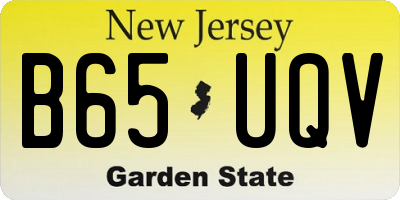NJ license plate B65UQV