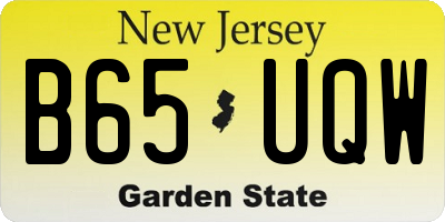 NJ license plate B65UQW