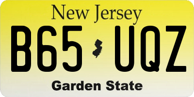 NJ license plate B65UQZ