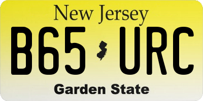 NJ license plate B65URC