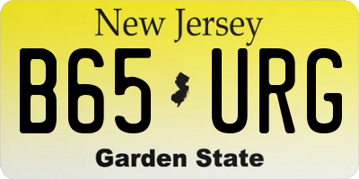 NJ license plate B65URG