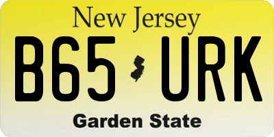 NJ license plate B65URK